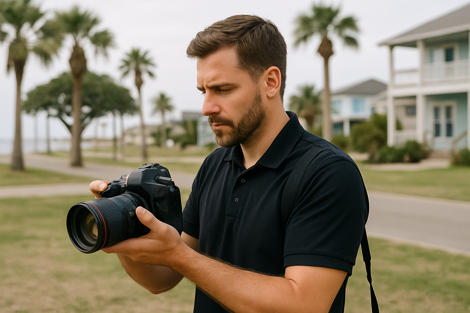 Professional photographer with camera