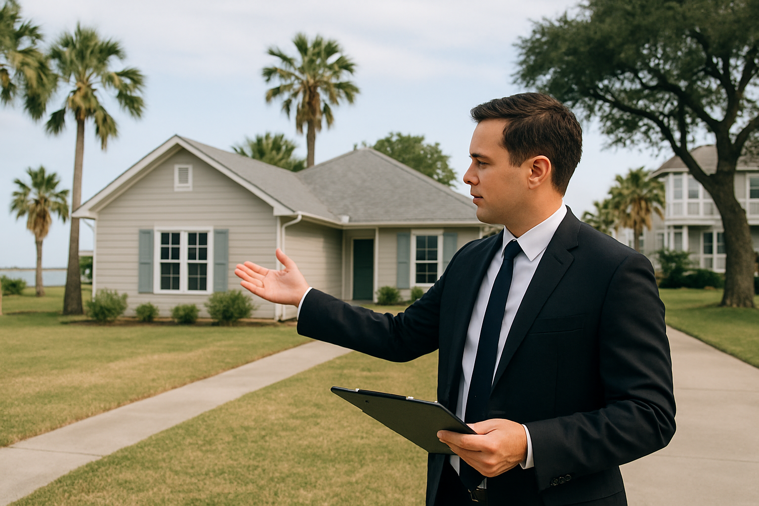 Real Estate Agent showing a property