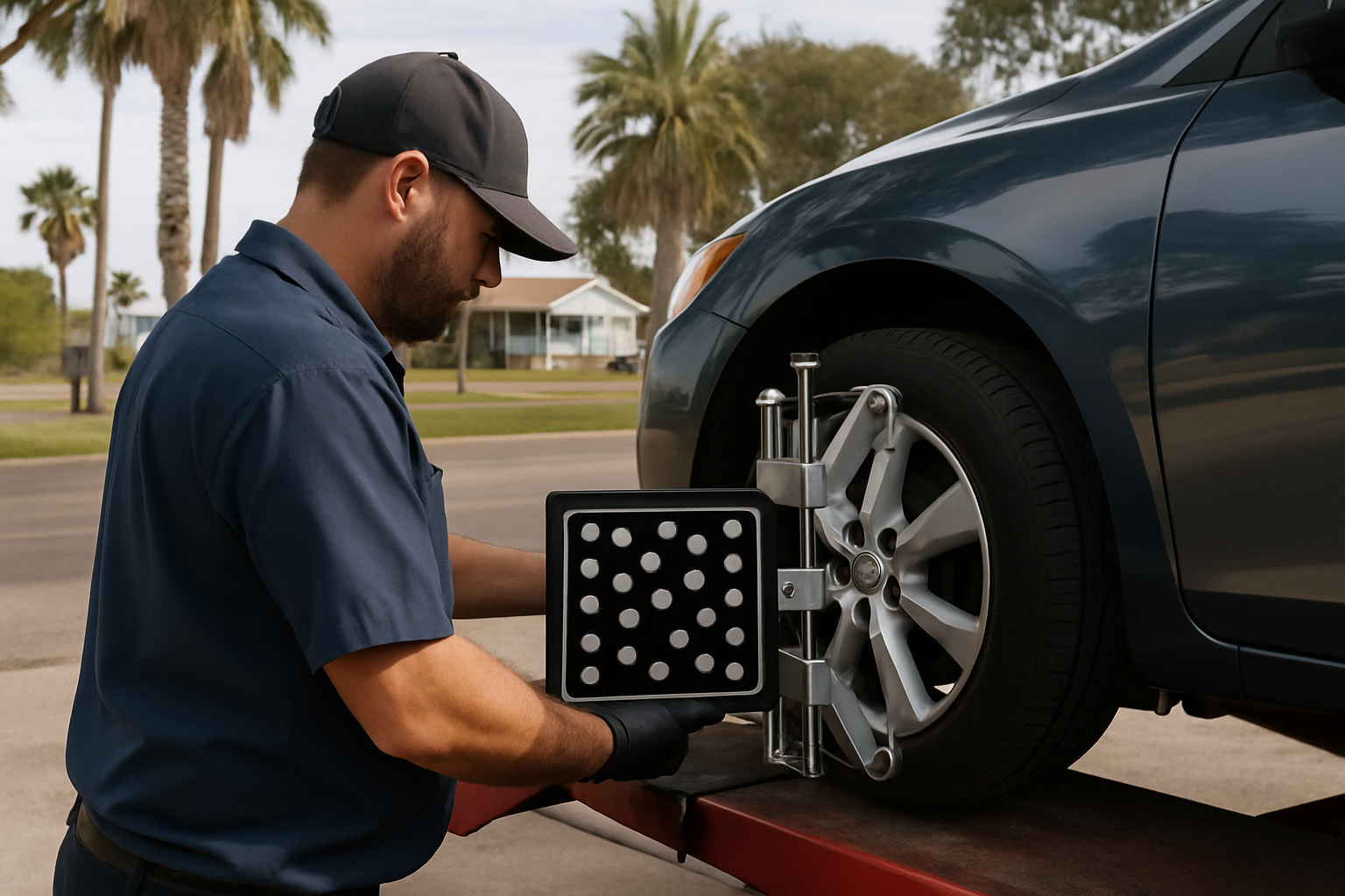 Professional wheel alignment service